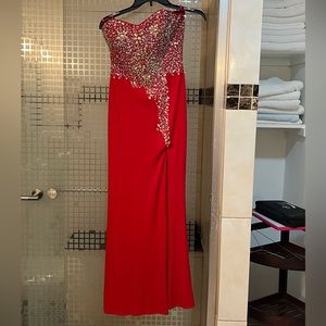 Crystal Doll Red Formal Gown
